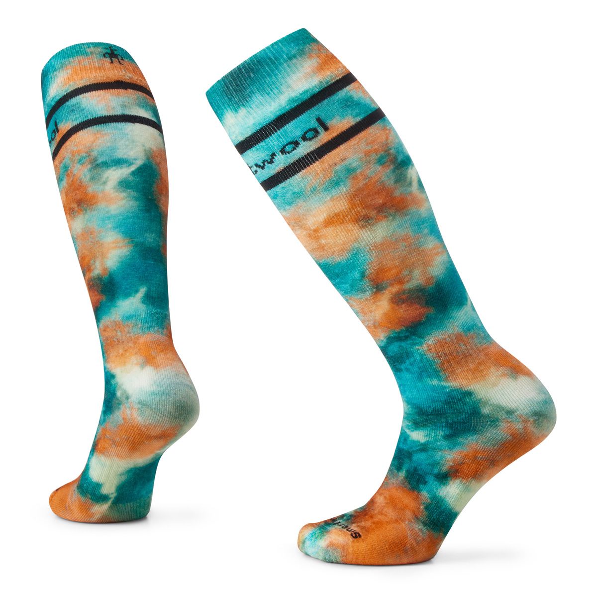 WOMEN'S SKI FULL CUSHION TIE DYE PRINT O-PERFORMANCE SOCKS SKI CASCADE GREEN